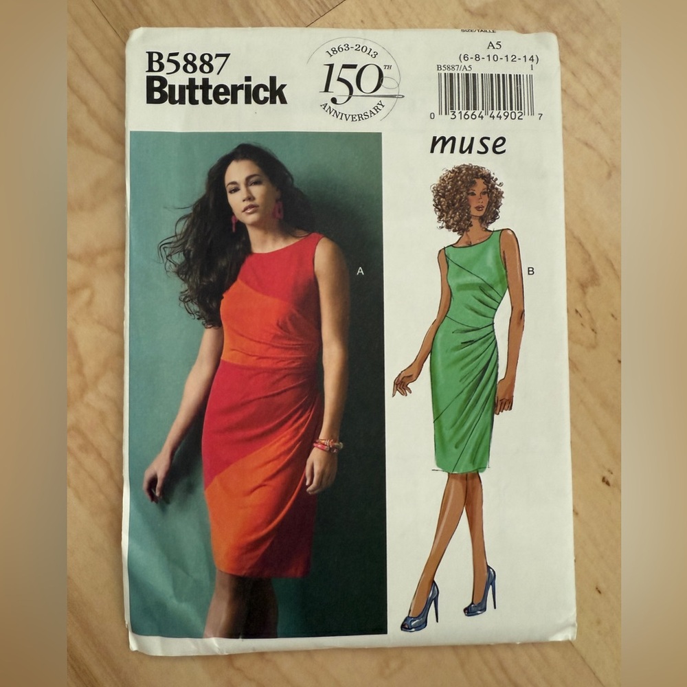 Butterick B5887 sewing pattern, dress, New